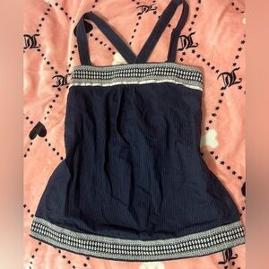 Vintage Abercrombie & Fitch Blue Smocked Embellished Tank Top